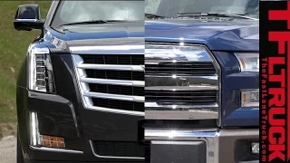 2015 Ford F-150 vs Cadillac Escalade Head-2-Head Mashup Towing Performance Test