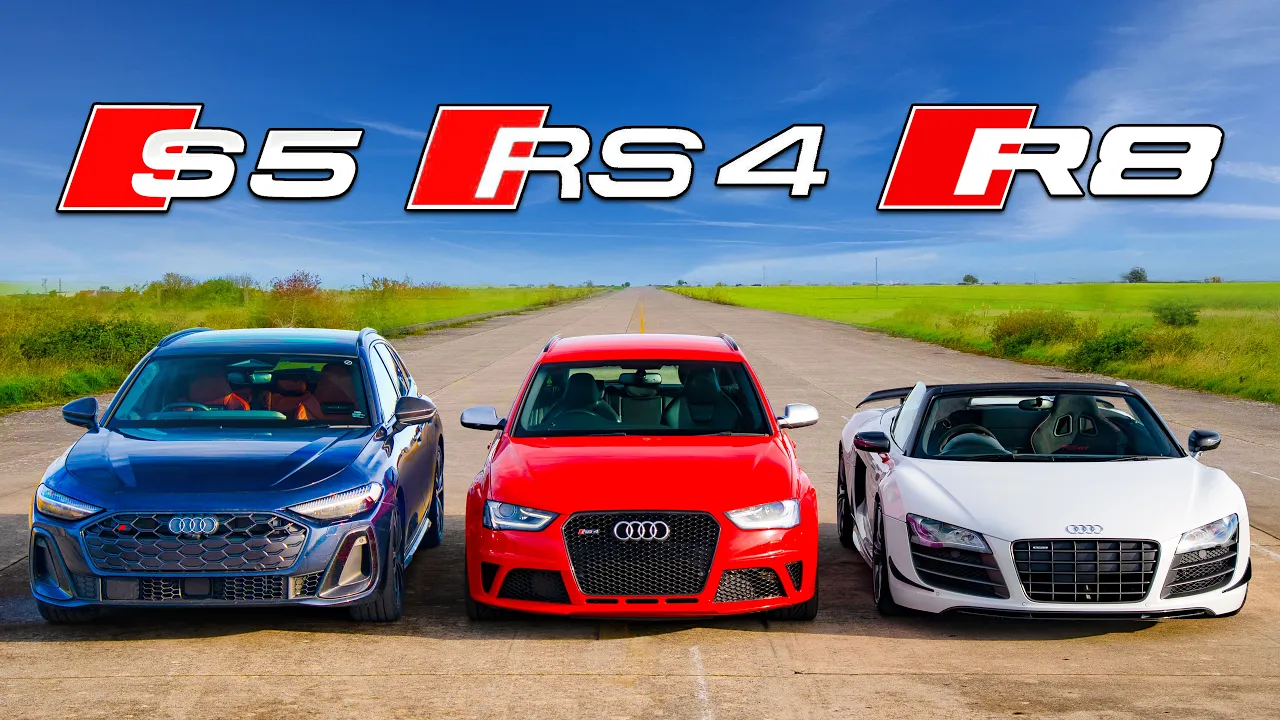 Can the new Audi S5 beat an R8 V10? DRAG RACE