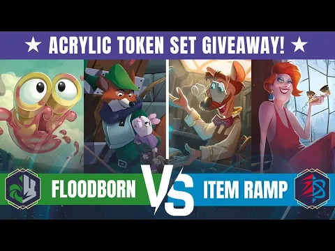 Floodborn Emerald Steel VS Item Ramp Ruby Sapphire - Disney Lorcana TCG Paper Gameplay *GIVEAWAY*