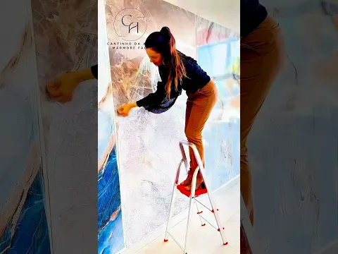 Revestimento Marmorizado Brilhante Cinza Ouro 120x240cm Mármore Fácil by Cantinho da Aline