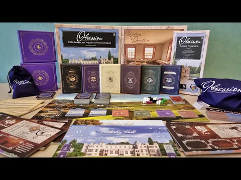 Obsession Board Game with Upstairs, Downstairs and Wessex Expansion + Promo Tiles - Unboxed!
