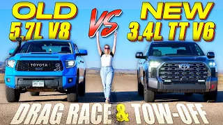 Did Toyota Really Screw Up By Ditching The V8 - Tundra Drag Race, MPG and Tow-Off!