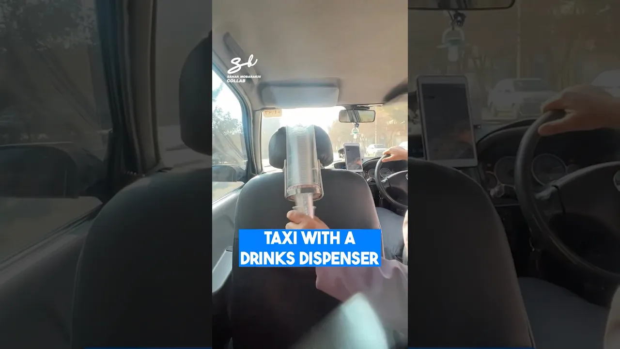 Taxi With A Drinks Dispenser! 😂 #taxi #drinks #cars