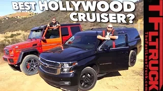 Mercedes-Benz G-Wagon 4x4 Squared vs Chevy Suburban Midnight vs The Snake