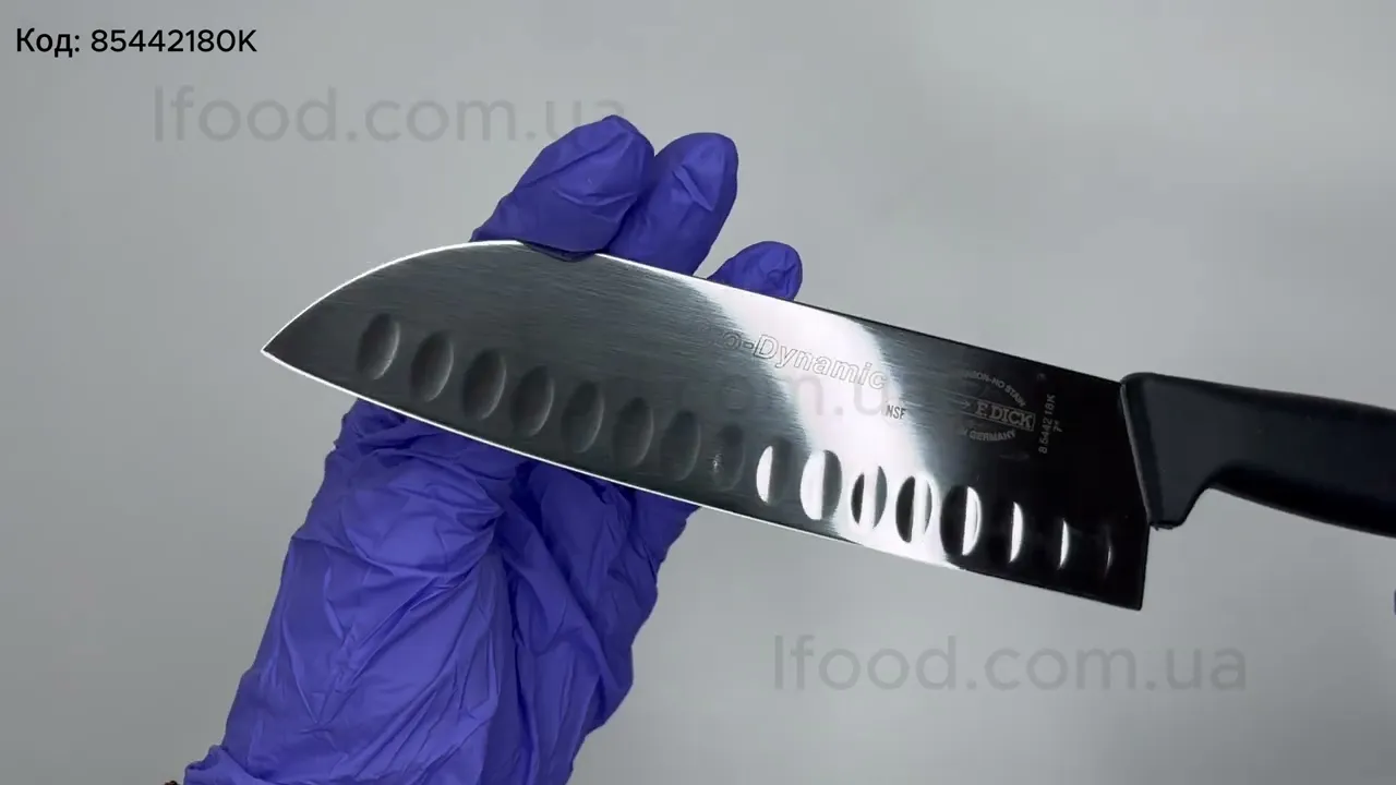 Нож Сантоку DICK ProDynamic Santoku 180 мм с насечками черный 85442180K