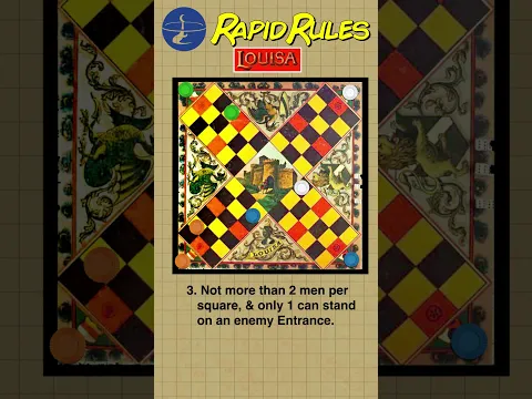 Louisa is a 130-year-old pachisi variant, published by both McLoughlin Bros and Milton Bradley.