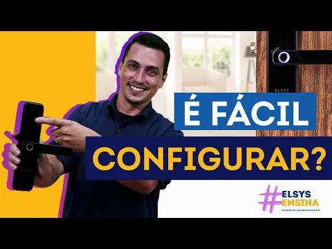 Fechadura Eletrônica Digital Elsys com Biometria e Senha ESF-DE2000B Embutir para Porta de Giro