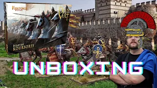 Unboxing Byzantine Koursores from FireForge Games -  28mm Plastic version of Eastern Rome Steel Fist