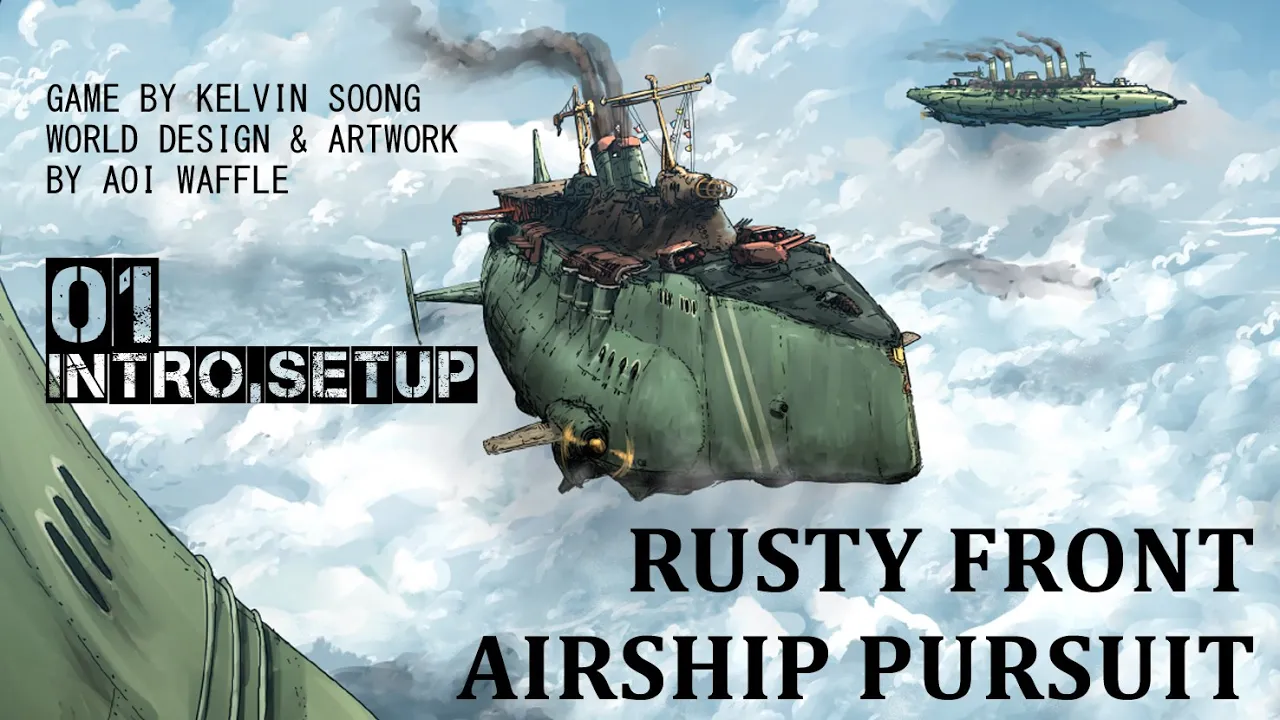 Rusty Front Airship Pursuit Solo game Setup