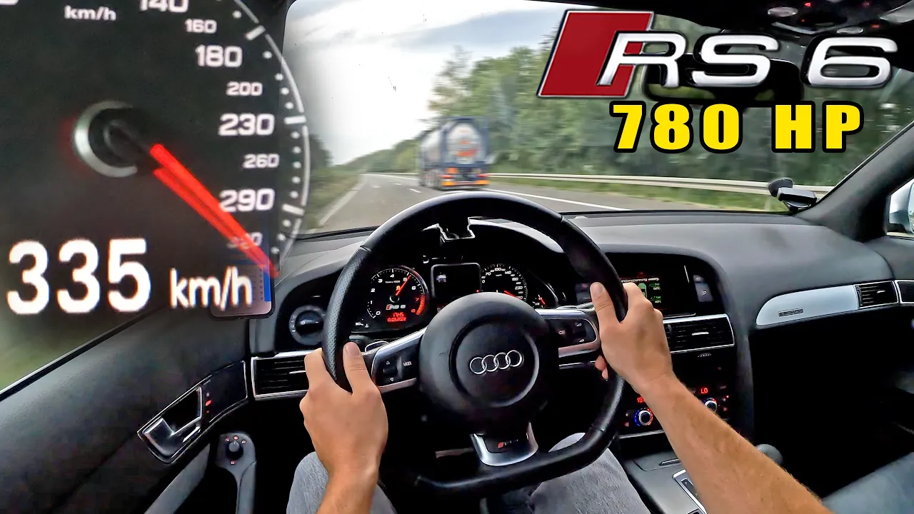 780HP TUNED AUDI RS6 C6 V10 BiTURBO | 335KM/H on AUTOBAHN