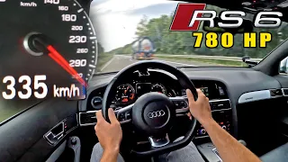 780HP TUNED AUDI RS6 C6 V10 BiTURBO | 335KM/H on AUTOBAHN