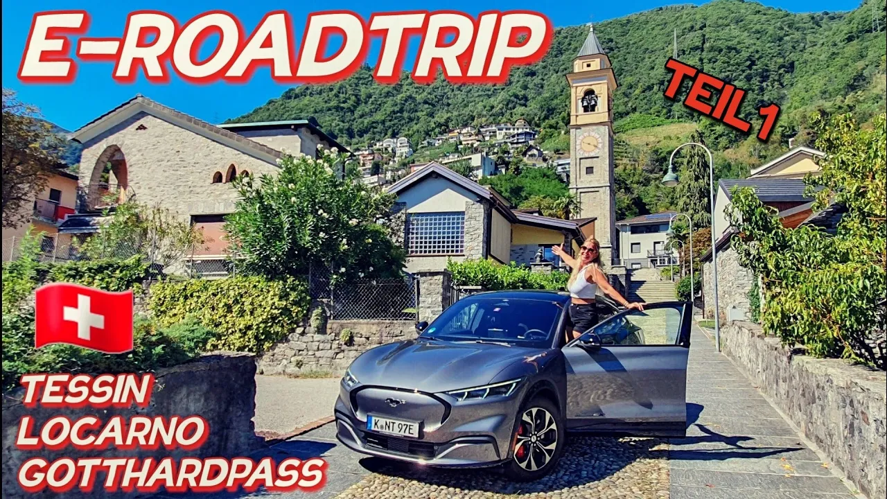 Köln - Schweiz Roadtrip im E Auto Gotthardpass Tessin Locarno im Ford Mustang Mach-E. #elektroauto