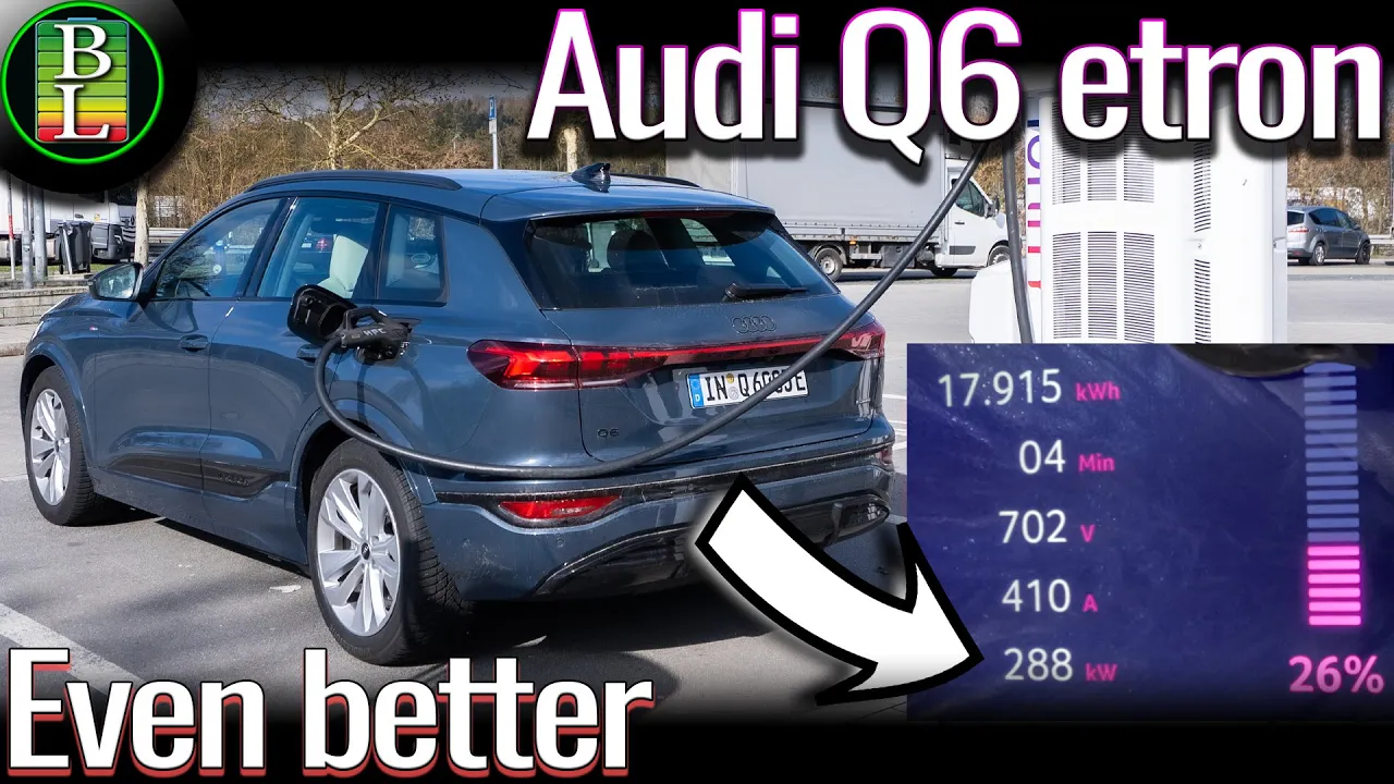 Audi Q6 E-Tron 800V can charge even better - 288 kW !!!