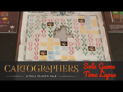 Cartographers Solo /w Map Packs 1 - 3 in less than 1 Minute (Board Game Time Lapse)