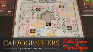 Cartographers Solo /w Map Packs 1 - 3 in less than 1 Minute (Board Game Time Lapse)