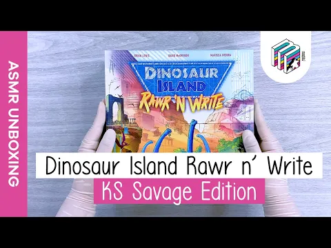 Dinosaur Island Rawr 'n Write: KS Savage Edition Pledge [ASMR Unboxing]