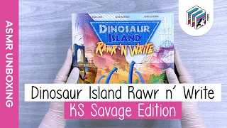 Dinosaur Island Rawr 'n Write: KS Savage Edition Pledge [ASMR Unboxing]