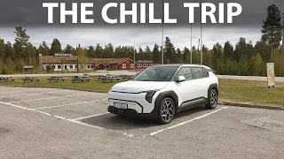Kia EV3 Long Range driving 400 km road trip to Koppang