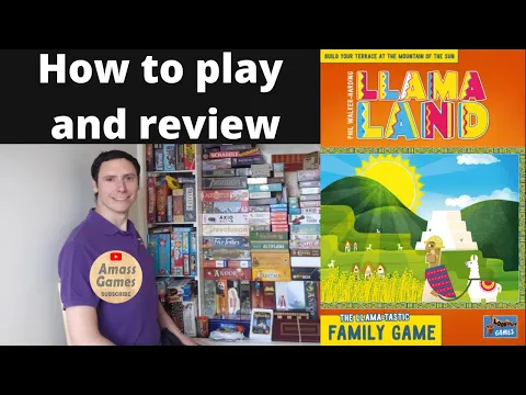 Llamaland how to setup play and review board game - DIDN'T SHOW THE STARTER TILE * AmassGames * 4k