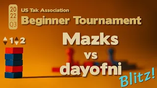 Live Commentary - 2022 Q3 Beginner Tak Tournament Blitz Tiebreaker - Mazks vs dayofni