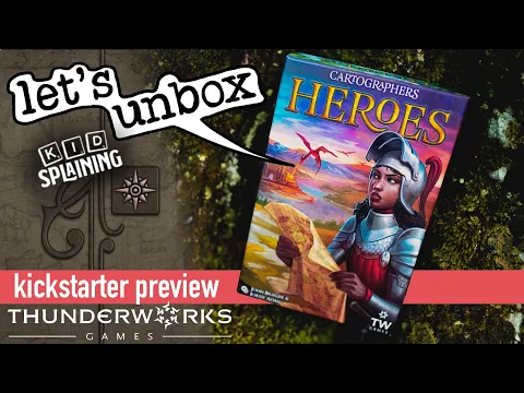 Cartographers Heroes Unboxing and First Look - Kickstarter Preview | Kidsplaining Unboxing