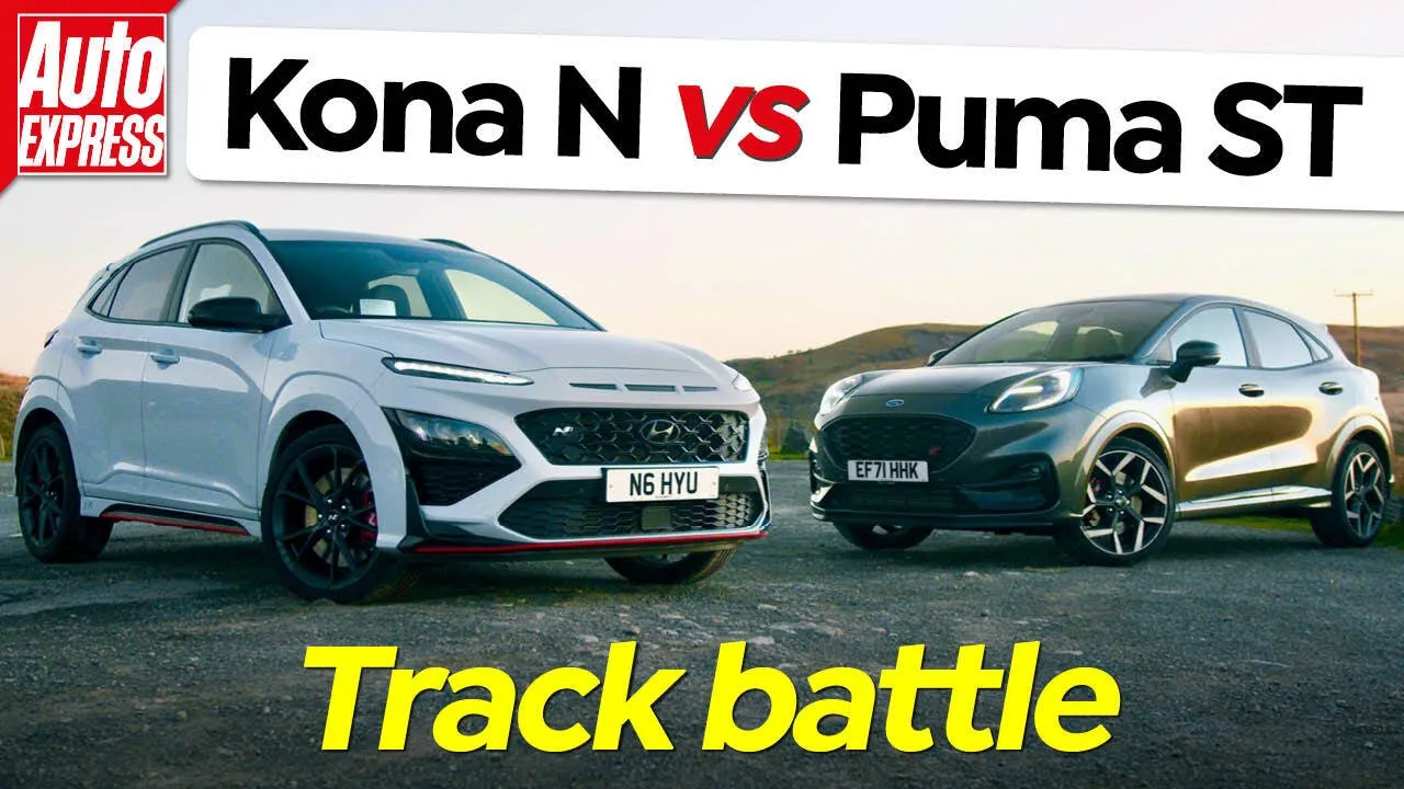 Hyundai Kona N vs Ford Puma ST: road and track battle | 4K