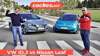 Volkswagen ID.3 vs Nissan LEAF | Prueba Comparativa Eléctricos / Review en español | coches.net