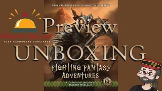 Fighting Fantasy Adventures Unboxing Prototype Copy, new Martin Wallace game based on the gamebooks