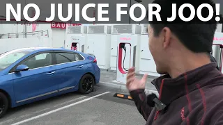 Ioniq trying to charge at Tesla supercharger v3