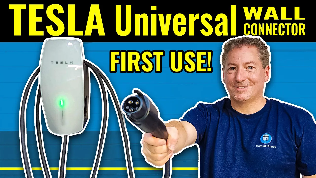 Exclusive: Tesla Universal Wall Connector First Use