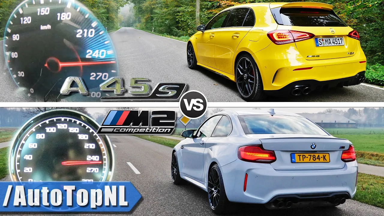 A45 AMG 2020 vs 2020 BMW M2 Competition | 0-250km/h ACCELERATION POV & SOUND by AutoTopNL