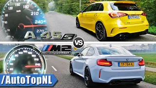 A45 AMG 2020 vs 2020 BMW M2 Competition | 0-250km/h ACCELERATION POV & SOUND by AutoTopNL