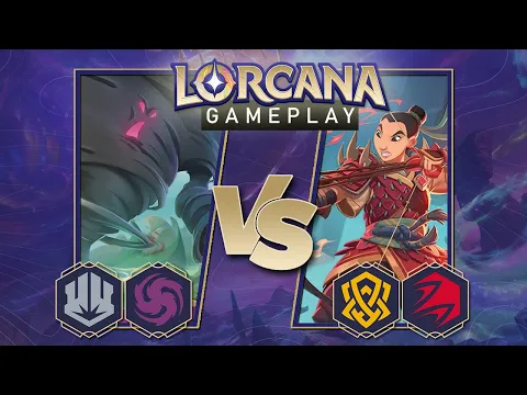 Disney Lorcana Trading Card Game Gameplay - Amythest/Steel vs Amber/Ruby