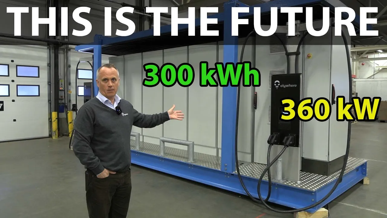 Elywhere's semi-portable 360 kW fast charger with 300 kWh local battery storage