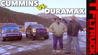 GMC Sierra Duramax Diesel vs Ram Cummins HD vs World's Toughest Towing Test