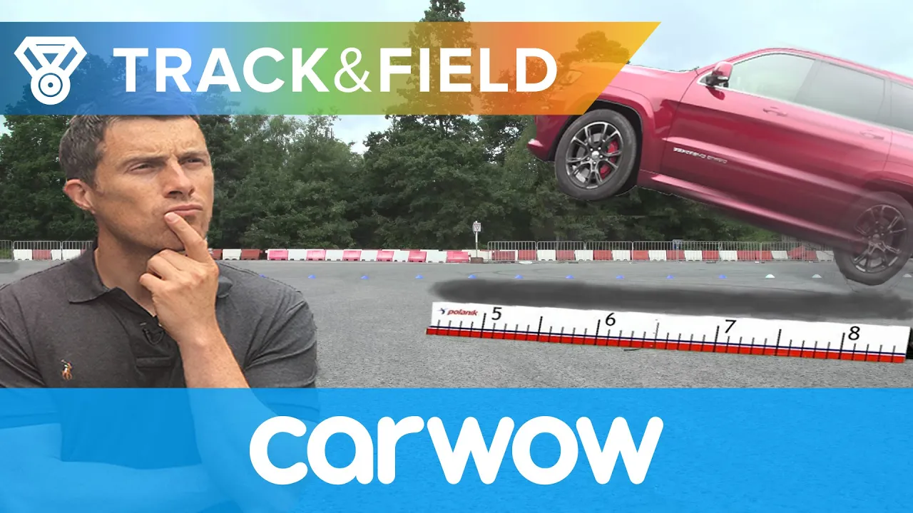 Long Jump: BMW M2 vs Honda Civic Type R vs Jeep SRT8 vs Caterham 620S | Track&Field