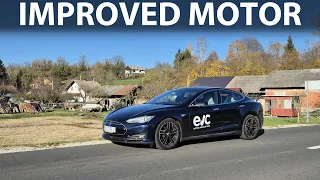 Eco run on Tesla Model S P100 with EV Clinic's upgraded motor