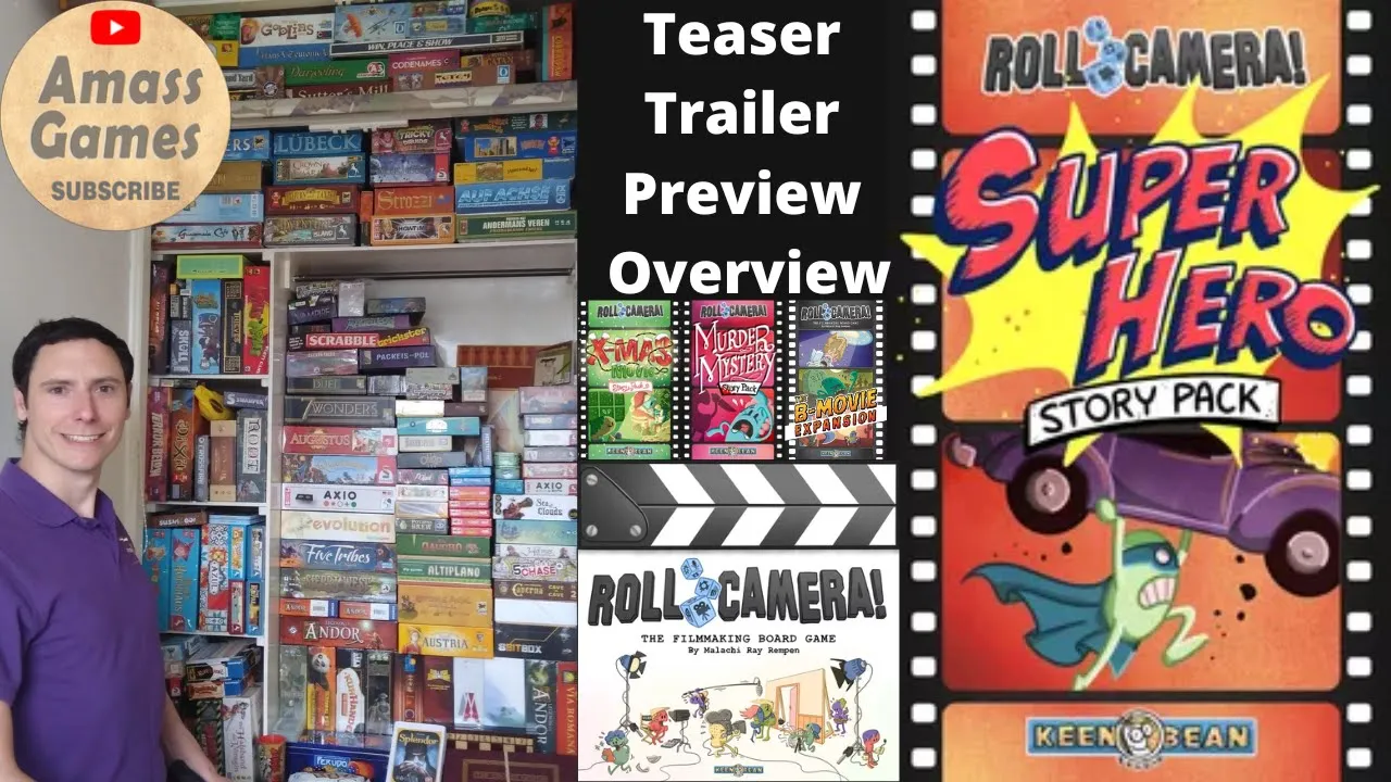 Roll Camera!: Super Hero Story Pack unboxing teaser trailer preview overview AmassGames expansion