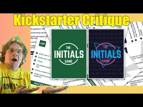 The Initials Game Version 2.0 and 3.0 - Kickstarter Critique