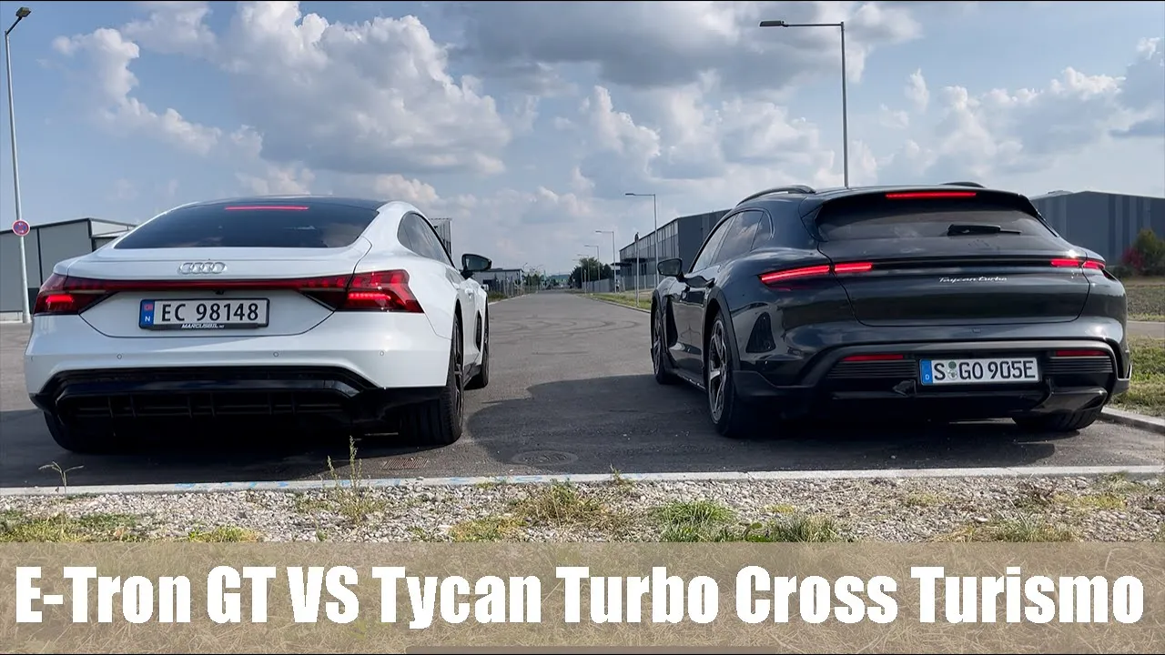 Porsche Taycan Turbo Cross Turismo vs Audi E-Tron GT | DRAG RACE