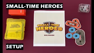 Small Time Heroes Setup board card game