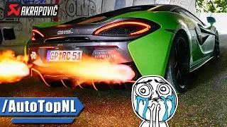 McLaren 570S RaceChip 🔥HUGE FLAMES!!🔥 AKRAPOVIC Exhaust SOUND & DRIVE by AutoTopNL