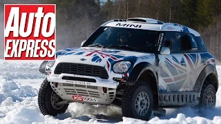 MINI ALL4 Racing Dakar car: off-road rally monster eats snow and ice in Lapland