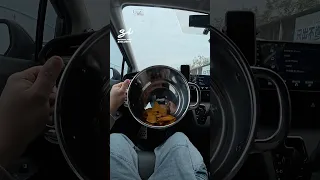 A Food Bowl Steering Wheel?! 😂 #driving #cars #steeringwheel