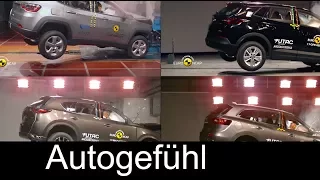 crash test Mazda CX-5 vs Opel Grandland X vs Renault Koleos vs Jeep Compass - Autogefühl