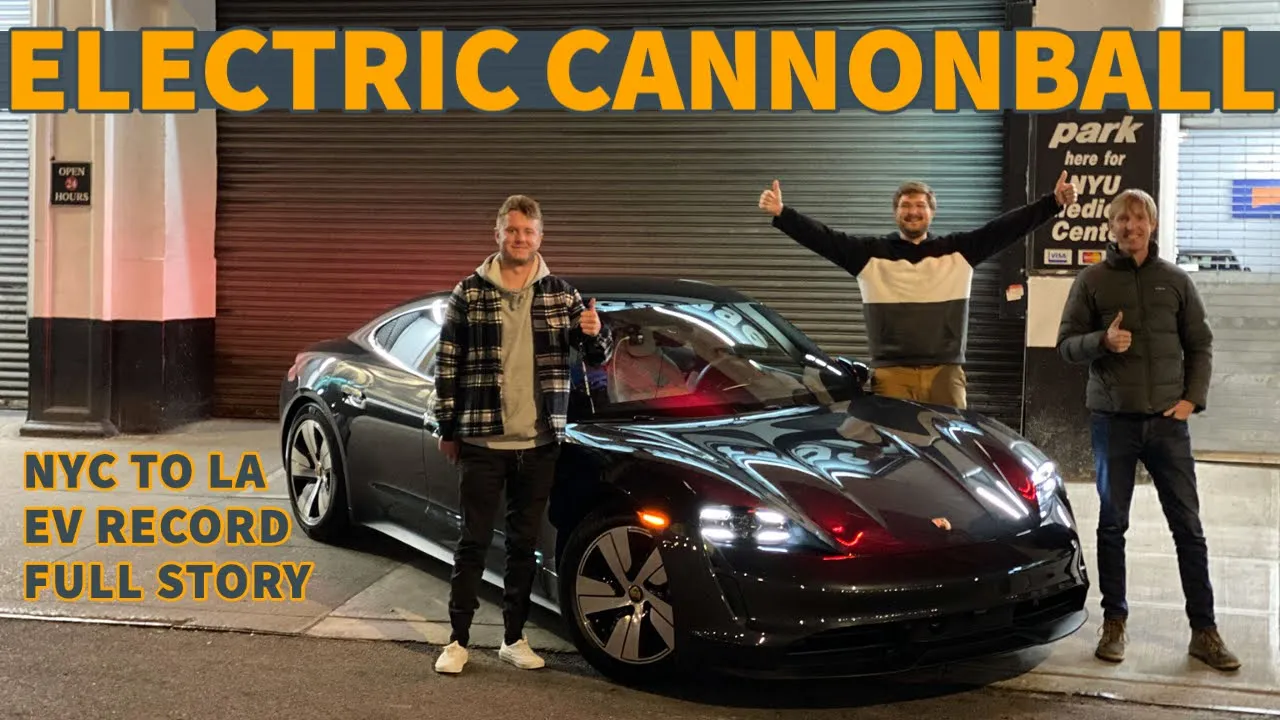 EV Road Trip From NYC to Los Angeles! Breaking The Electric Cannonball Record In A Porsche Taycan 4S