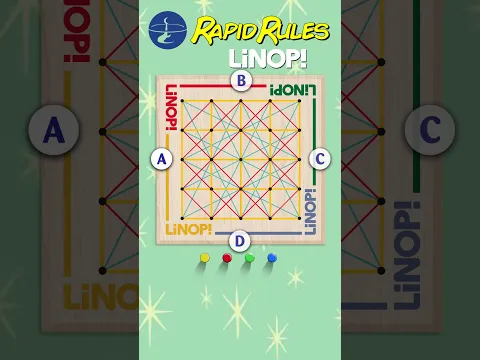 Rapids Rules - Linop! is a challenging 2-to-4-player "in-a-row" abstract strategy game.