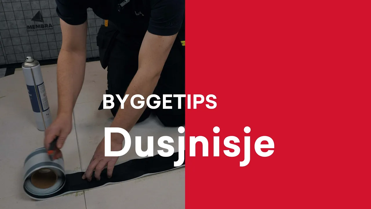 Slik tetter du nedsenket dusjnisje med Membra® hjørnebånd