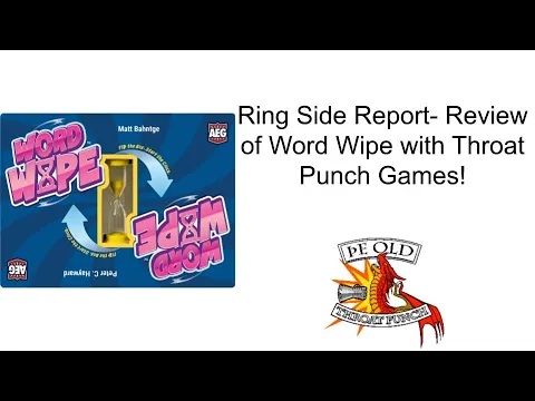 Ring Side Report-Board Game Review of Word Wipe!