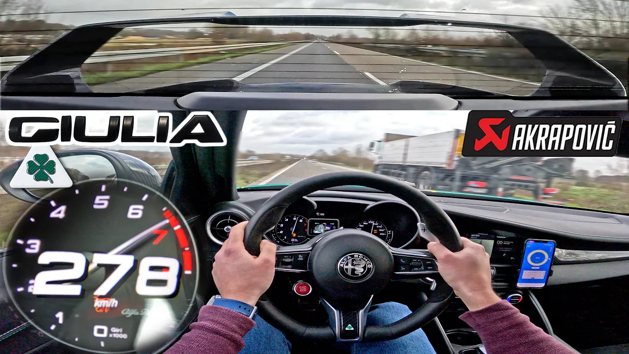 ALFA ROMEO GIULIA Q *AKRAPOVIC* on AUTOBAHN